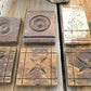Plinth Blocks, Antique Bullseye Rosette, Spoon Carved, Architectural Salvage D16