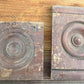 Plinth Blocks, Antique Bullseye Rosette, Spoon Carved, Architectural Salvage D16