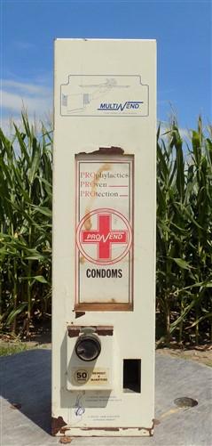 Coin Operated Condom Dispenser, Vintage Multi Vend Vending Bathroom Machine, B