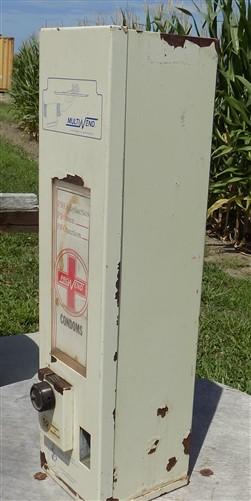 Coin Operated Condom Dispenser, Vintage Multi Vend Vending Bathroom Machine, B