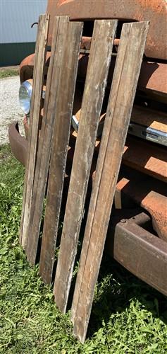 5 Wood Trim Pieces, Architectural Salvage, Reclaimed Vintage Wood Baseboard A93