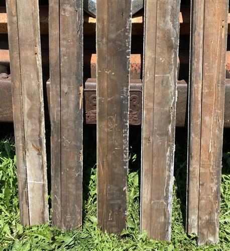 5 Wood Trim Pieces, Architectural Salvage, Reclaimed Vintage Wood Baseboard A93