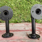 Pair Pipe Brackets, Floating Shelf Mantel Hardware, Rustic Industrial Decor