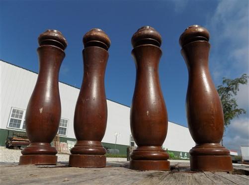 4 Balusters Tan Wood Architectural Salvage Spindles Porch Post top House Trim L, Vintage Wood Spindles, Wooden Balusters, Rustic Farmhouse