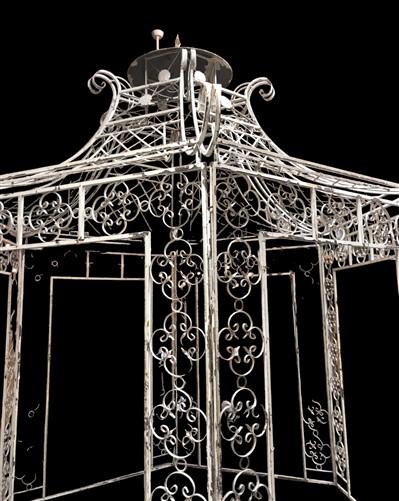 Large Garden Gazebo Dome Roof, Iron Metal Pergola, Outdoor Patio Gazebo Arbor A8