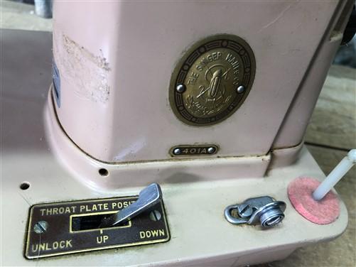 Singer Sewing Machine Model 401, Electric Foot Pedal, Instruction Manual,