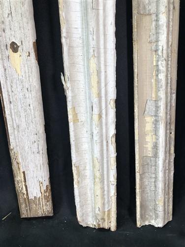 6 Wood Trim Pieces, Architectural Salvage, Reclaimed Vintage Wood Baseboard A96,