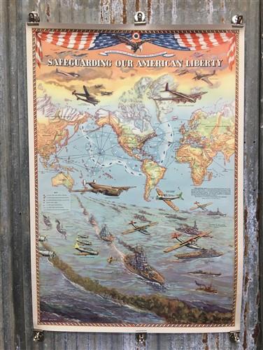 Safeguarding Our American Liberty, World War II Map, Lambert Guenther, 1941