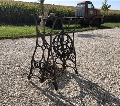 Treadle Sewing Machine, Cast Iron Base, Industrial Age Singer Steampunk QA,