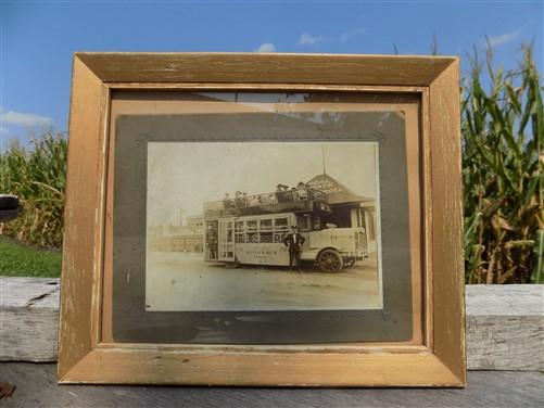 1917 Chicago Motor Bus Company Sepia Photograph, Chicago Double Decker Bus,