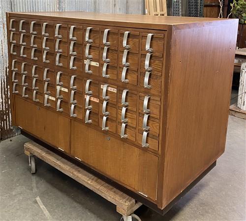 120 Drawer Card Catalog Cabinet, Vintage Library Card File Cabinet, Home Office