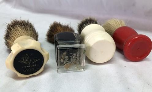 Shaving Brushes, Lucite Pure Badger, Stanley Badger, Vintage Badger Hair Brushes