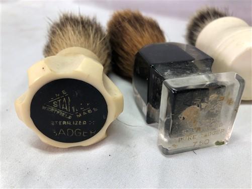 Shaving Brushes, Lucite Pure Badger, Stanley Badger, Vintage Badger Hair Brushes