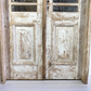 Antique Encased French Double Doors (46x102) 5 Pane Glass European Door Jamb S7