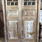 Antique Encased French Double Doors (46x103) 8 Pane Glass European Doors Jamb S8