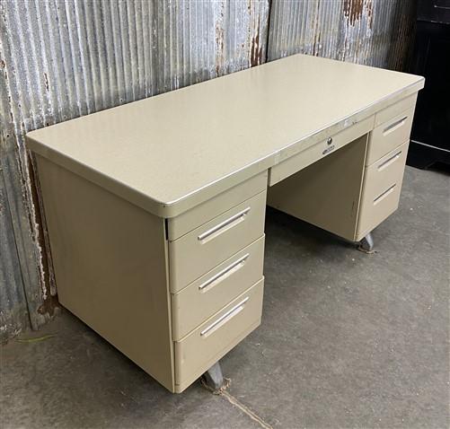 Vintage Mid Century Desk Home Office Furniture Desk with Drawers, Student Desk E