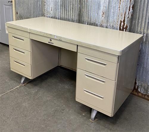 Vintage Mid Century Desk Home Office Furniture Desk with Drawers, Student Desk E