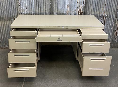 Vintage Mid Century Desk Home Office Furniture Desk with Drawers, Student Desk E