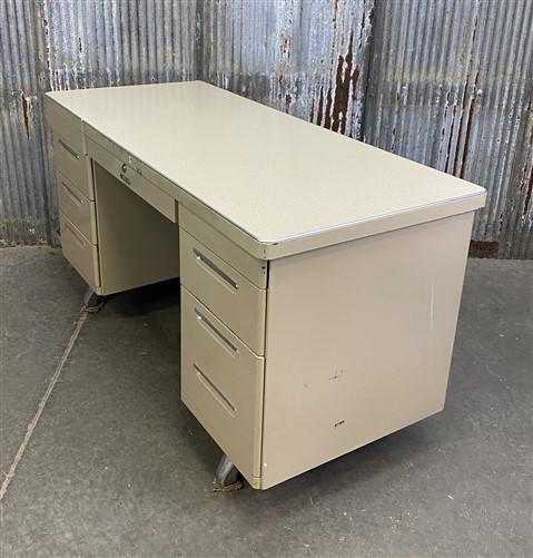 Vintage Mid Century Desk Home Office Furniture Desk with Drawers, Student Desk E