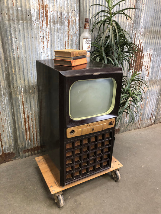 1950 Admiral Television, Vintage Baketlite Shell, Floor Model 26R12 Mid Century