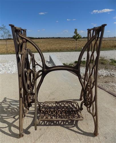 Treadle Sewing Machine, Cast Iron Base, Industrial Age Singer Steampunk QC,