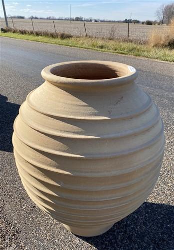 Ribbed Olive Jar, Greek Pottery, Outdoor Planter, Terracotta, Greek Olive Jar, B