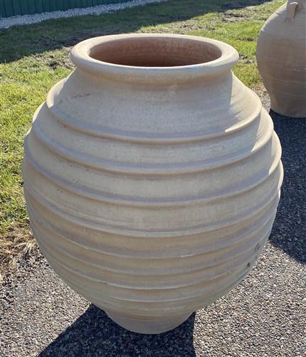 Ribbed Olive Jar, Greek Pottery, Outdoor Planter, Terracotta, Greek Olive Jar, B