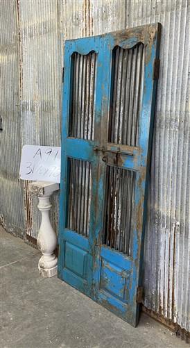 Vintage Indian Garden Gates, Carved Metal Teak Doors, Architectural Reclaim, A91