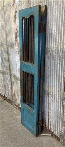 Vintage Indian Garden Gates, Carved Metal Teak Doors, Architectural Reclaim, A91