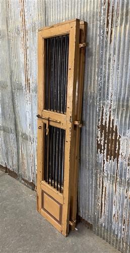 Vintage Indian Garden Gates, Carved Metal Teak Doors, Architectural Reclaim, A95