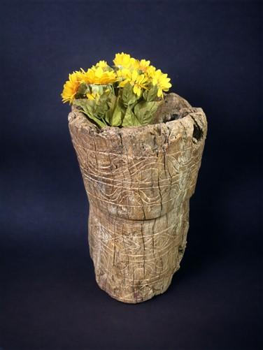 Rustic Wood Planter, Wood Stumps, Round Wooden Flower Pot, Natural Wood Decor, E