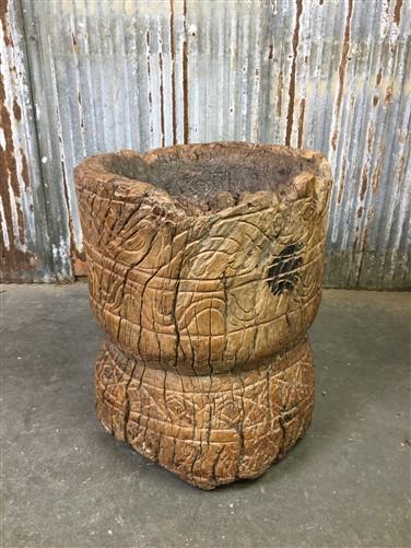 Rustic Wood Planter, Wood Stumps, Round Wooden Flower Pot, Natural Wood Decor, H