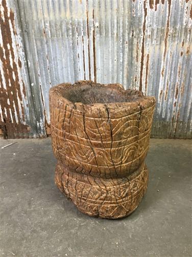 Rustic Wood Planter, Wood Stumps, Round Wooden Flower Pot, Natural Wood Decor, H