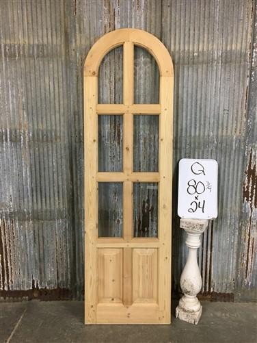 Arched French Single Door (24x80.75) 6 Pane Glass Door European Styled Q3