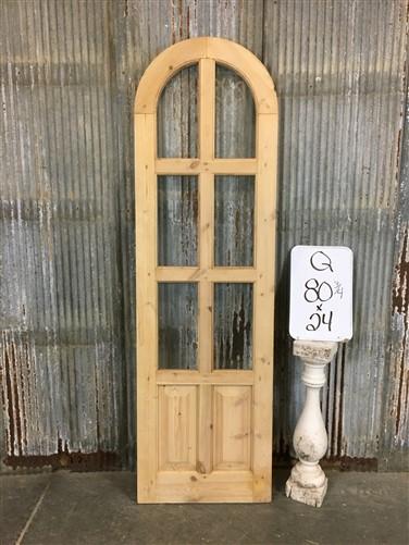 Arched French Single Door (24x80.75) 6 Pane Glass Door European Styled Q3