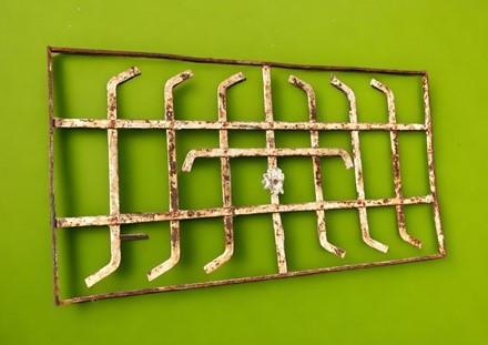 Wrought Iron Fence Panel, Architectural Salvage Grate, Garden Art, Vintage, A38,