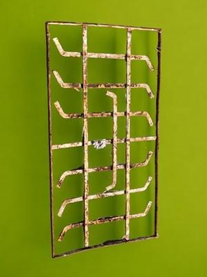 Wrought Iron Fence Panel, Architectural Salvage Grate, Garden Art, Vintage, A38,