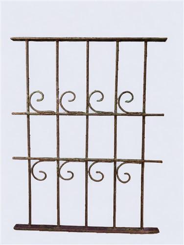 Wrought Iron Fence Panel, Architectural Salvage Grate, Garden Art, Vintage, A35