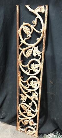 Wrought Iron Fence Panel, Architectural Salvage Grate, Garden Art, Vintage, A25,