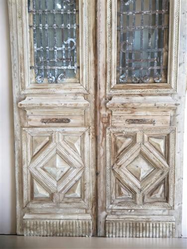 Antique French Double Doors (59.5x112) Iron Wood Doors, European Doors D264