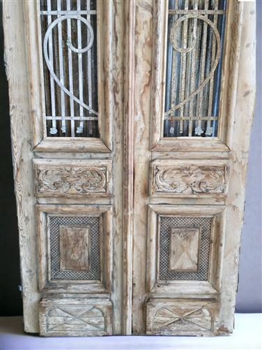 Antique French Double Doors (47x101) Iron Wood Doors, European Doors D265