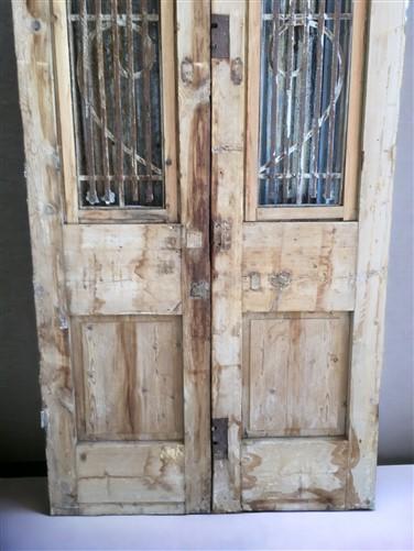 Antique French Double Doors (47x101) Iron Wood Doors, European Doors D265