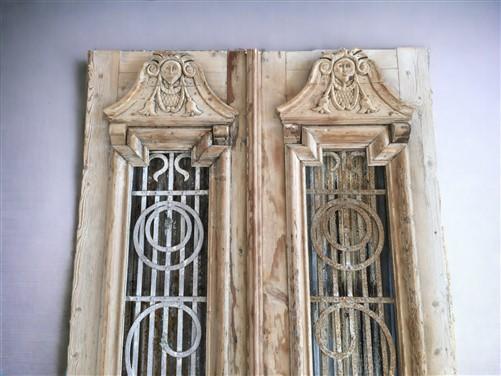 Antique French Double Doors (47x101) Iron Wood Doors, European Doors D265