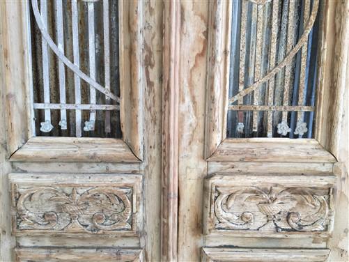 Antique French Double Doors (47x101) Iron Wood Doors, European Doors D265