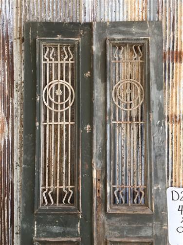 Antique French Double Doors (43x99) Iron Wood Doors, European Doors D267