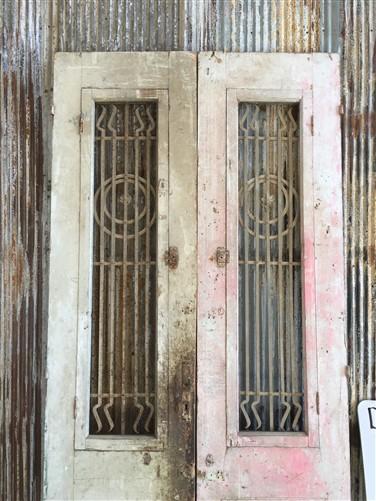 Antique French Double Doors (43x99) Iron Wood Doors, European Doors D267