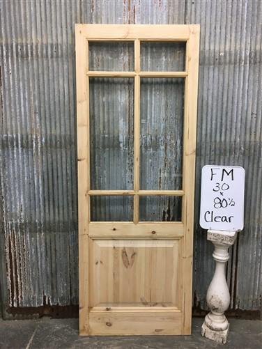 French Single Door (30x80.5) 6 Pane Glass Door European Styled FM5