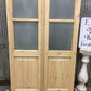 French Double Door (36x96.5) 4 Pane Frosted Glass Door European Styled EM12