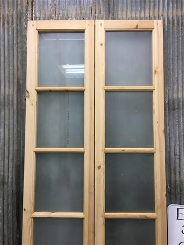 French Double Door (36x96.5) 4 Pane Frosted Glass Door European Styled EM12