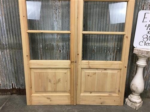 French Double Door (48x80) 4 Pane Glass Door European Styled EM5